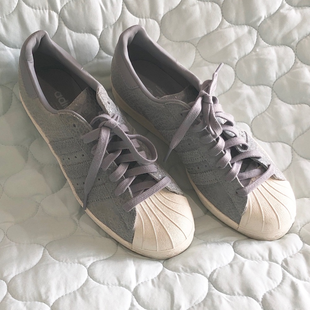 Adidas Superstar Grey Snakeskin Sneakers